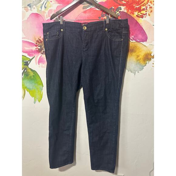 Torrid Women's Mid Rise Slim Boot Blue Straight Leg Size 24 Jeans Dark Rinse - Picture 1 of 6